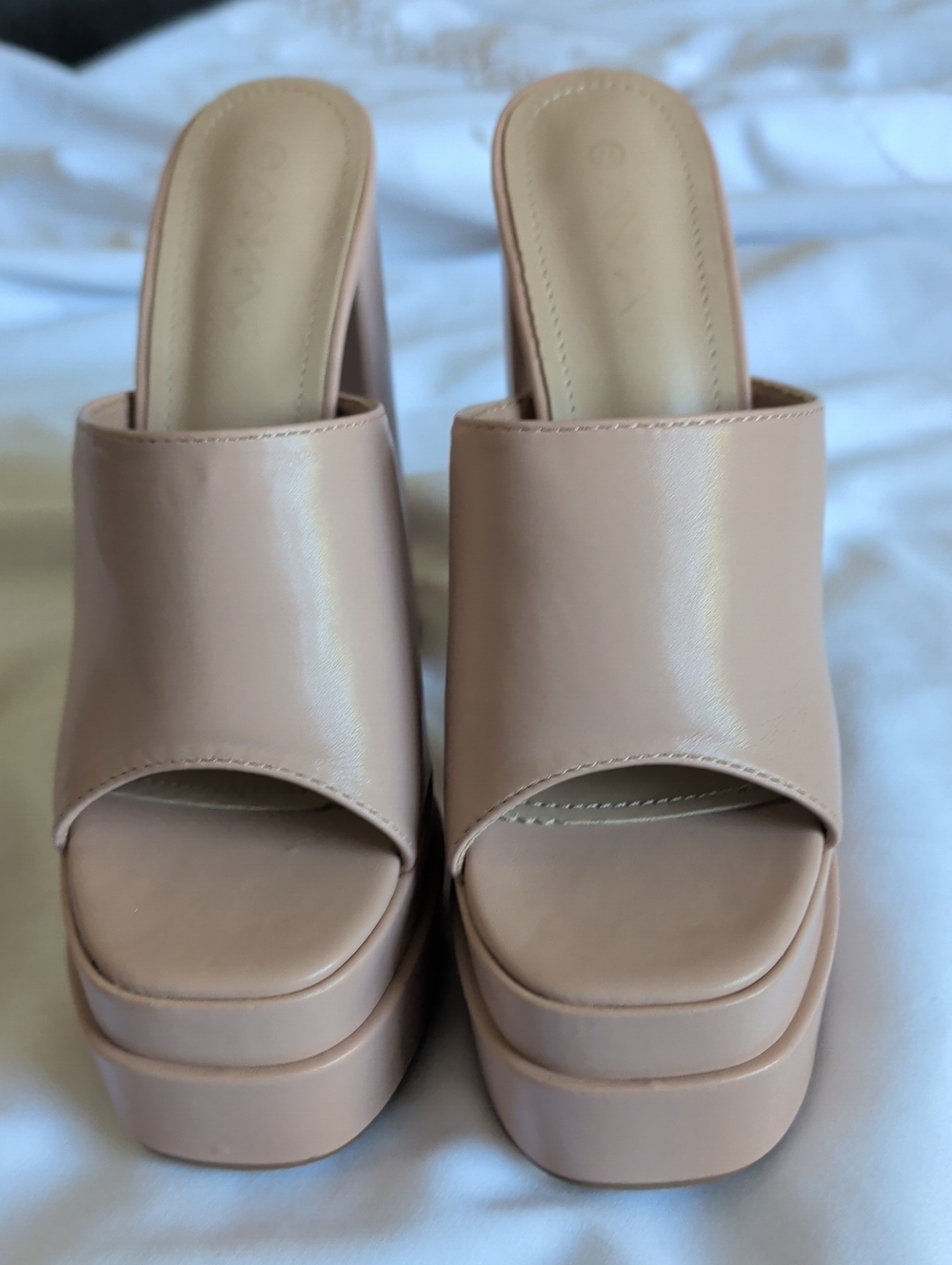 Anna Nude Pink Platform Mule Slide